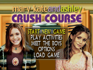 Mary-Kate and Ashley Crush Course title screen for Playstation